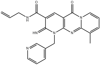 N-allyl-2-imino-10-methyl-5-oxo-1-(3-pyridinylmethyl)-1,5-dihydro-2H-dipyrido[1,2-a:2,3-d]pyrimidine-3-carboxamide Structure