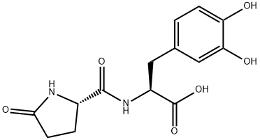 L-Tyrosine, 3-hydroxy-N-(5-oxo-L-prolyl)-, hydrate (2:3) Struktur