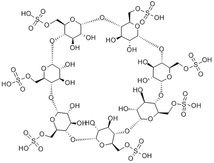 Β-シクロデキストリン, 硫酸化 ナトリウム塩 化学構造式