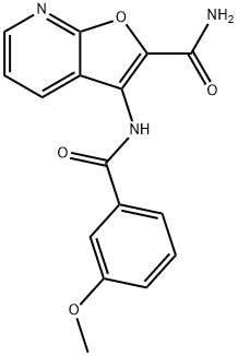 3-(3-甲氧基苯酰胺)呋喃并[2,3-B]吡啶-2-羧酰胺 结构式