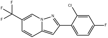 2-(2-CHLORO-4-FLUOROPHENYL)-6-(TRIFLUOROMETHYL)PYRAZOLO[1,5-A]PYRIDINE 结构式