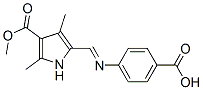 1H-Pyrrole-3-carboxylicacid,5-[[(4-carboxyphenyl)imino]methyl]-2,4-dimethyl-,3-methylester(9CI) 化学構造式