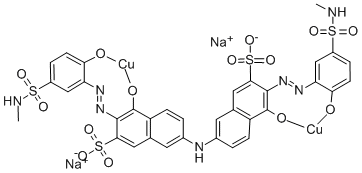 disodium [mu-[[7,7'-iminobis[4-hydroxy-3-[[2-hydroxy-5-(N-methylsulphamoyl)phenyl]azo]naphthalene-2-sulphonato]](6-)]]dicuprate(2-) 化学構造式