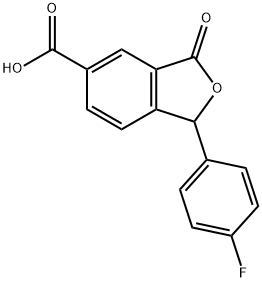 1-(4-Fluorophenyl)-1,3-dihydro-3-oxo-5-isobenzofurancarboxylic Acid Structure