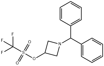 TRIFLUORO-METHANESULFONIC ACID 1-BENZHYDRYL-AZETIDIN-3-YL ESTER 化学構造式