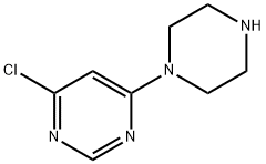 6-(Piperazin-1-yl)-4-chloropyrimidine 化学構造式