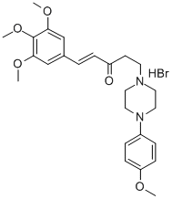 Piperazine, 1-p-anisyl-4-(2-(3,4,5-trimethoxycinnamoyl)ethyl)-, hydrob romide 结构式