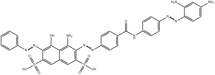 4-アミノ-3-[[4-[[[4-[(2,4-ジアミノフェニル)アゾ]フェニル]アミノ]カルボニル]フェニル]アゾ]-5-ヒドロキシ-6-(フェニルアゾ)-2,7-ナフタレンジスルホン酸 化学構造式