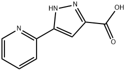 3-(2-ピリジニル)-1H-ピラゾール-5-カルボン酸 化学構造式