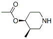 4-Piperidinol,3-methyl-,acetate(ester),(3R,4S)-(9CI) Struktur