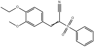 3-(4-ethoxy-3-methoxyphenyl)-2-(phenylsulfonyl)acrylonitrile 结构式