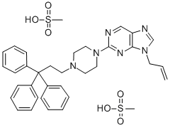 9-Allyl-2-(4-(2-tritylethyl)-1-piperazinyl)-9H-purine dimethanesulfona te,37425-13-1,结构式