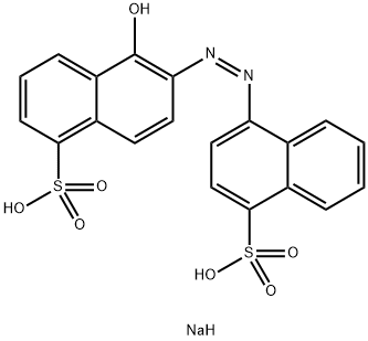 5-ヒドロキシ-6-[4-(ソジオオキシスルホニル)-1-ナフチルアゾ]-1-ナフタレンスルホン酸ナトリウム 化学構造式