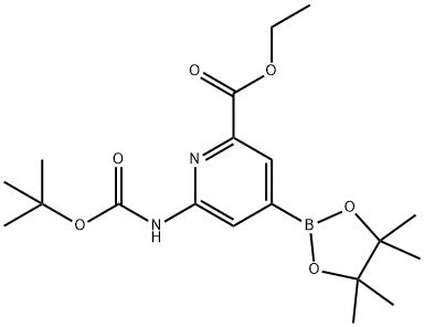 2-N-BOC-AMINO-6-ETHOXYCARBONYLPYRIDINE-4-BORONIC ACID PINACOL ESTER,374671-12-2,结构式