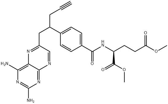 L-GlutaMic acid, N-[4-[1-[(2,4-diaMino-6-pteridinyl)Methyl]-3-butyn-1-yl]benzoyl]-, 1,5-diMethyl ester Structure