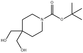 4,4-双(羟甲基)哌啶-1-羧酸叔丁酯 结构式
