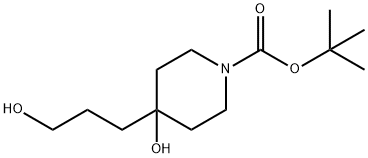1-Piperidinecarboxylic acid, 4-hydroxy-4-(3-hydroxypropyl)-, 1,1-diMethylethyl ester Struktur