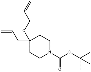 4-烯丙基-4-(烯丙氧基)哌啶-1-甲酸叔丁酯 结构式