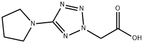 2-[5-(Pyrrolidin-1-yl)-2H-tetrazol-2-yl]ethanoic acid, 2-(Carboxymethyl)-5-(pyrrolidin-1-yl)-2H-tetrazole Struktur