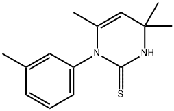 3,4-ジヒドロ-4,4,6-トリメチル-1-(3-メチルフェニル)-2(1H)-ピリミジンチオン 化学構造式