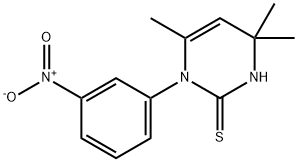 2 (1H)-Pyrimidinethione, 3,4-dihydro-4,4, 6-trimethyl-1-(3-nitrophenyl )- 结构式