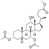 methyl 3-alpha,7-alpha-diacetoxy-12-alpha-hydroxy-5-beta-cholan-24-oate,3749-87-9,结构式