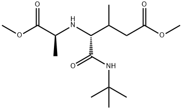 Pentanoic acid, 5-[(1,1-dimethylethyl)amino]-4-[[(1S)-2-methoxy-1-methyl-2-oxoethyl]amino]-3-methyl-5-oxo-, methyl ester, (4R)- (9CI) Struktur