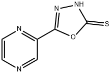 5-pyrazinyl-1,3,4-oxadiazole-2-thione, 37545-39-4, 结构式