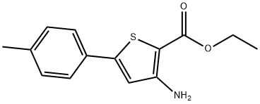ETHYL 3-AMINO-5-(4-METHYLPHENYL)THIOPHENE-2-CARBOXYLATE 化学構造式