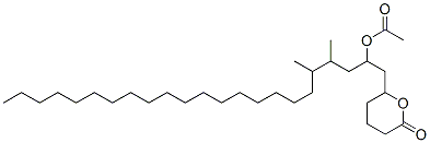 テトラヒドロ-6-(2-アセトキシ-4,5-ジメチルトリコシル)-2H-ピラン-2-オン 化学構造式