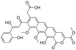 12-Hydroxy-9-[3-hydroxy-3-(2-hydroxyphenyl)-1-oxo-2-propenyl]-10,11-dimethoxy-3-(methoxycarbonyl)-1-oxo-1H-anthra[2,3-c]pyran-8-acetic acid|嗜温红菌素 A
