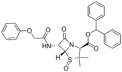 diphenylmethyl [2S(2alpha,4beta,5alpha,6beta)]-3,3-dimethyl-7-oxo-6-(phenoxyacetamido)-4-thia-1-azabicyclo[3.2.0]heptane-2-carboxylate 4-oxide Struktur