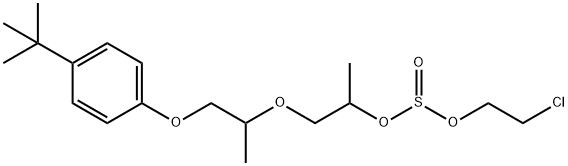 Sulfurous acid, ester, 2-chloroethyl-2-[2-[4-(1,1-dimethylethyl)phenoxy]-1-methylethoxy]-1-methylethyl ester|2-氯乙基-2-[2-[(4-(1,1-二甲基乙基)苯氧基]-1-甲基乙氧基]-1-甲基乙基亚硫酸酯
