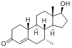 17β-ヒドロキシ-7α-メチルエストラ-4-エン-3-オン 化学構造式