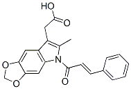 6-Methyl-5-(1-oxo-3-phenyl-2-propenyl)-5H-1,3-dioxolo[4,5-f]indole-7-acetic acid Structure