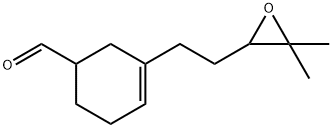 3-[2-(3,3-dimethyloxiranyl)ethyl]cyclohex-3-ene-1-carbaldehyde Struktur