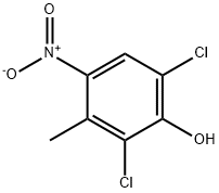 2,6-ジクロロ-3-メチル-4-ニトロフェノール 化学構造式