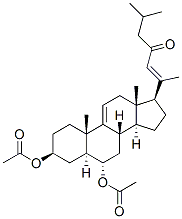 Cholesta-9(11),20(22)-dien-23-one, 3,6-bis(acetyloxy)-, (3beta,5alpha, 6alpha)- Struktur