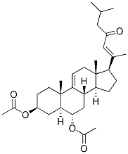 3β,6α-ビス(アセチルオキシ)-5α-コレスタ-9(11),20(22)-ジエン-23-オン 化学構造式