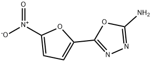 2-アミノ-5-(5-ニトロ-2-フリル)-1,3,4-オキサジアゾール 化学構造式