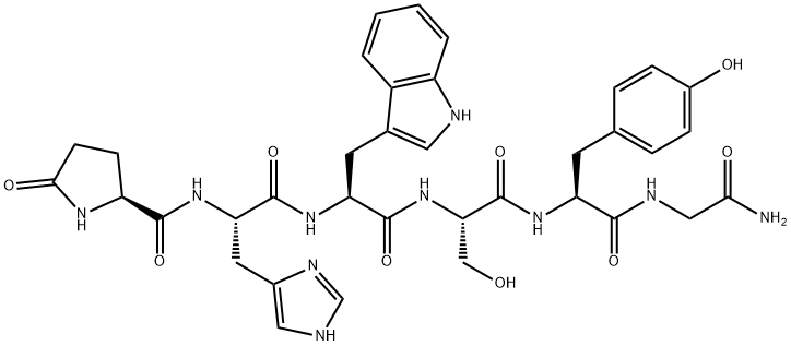 5-氧-L-脯氨酰-L-组氨酸-L-色氨酸-L-丝氨酰-L-酪氨酰-甘氨酰胺, 37783-55-4, 结构式