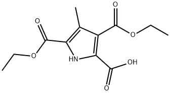 4-甲基-3,5-二乙氧羰基-2-吡咯甲酸 结构式