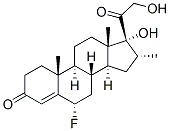 6α-フルオロ-17,21-ジヒドロキシ-16α-メチルプレグナ-4-エン-3,20-ジオン 化学構造式