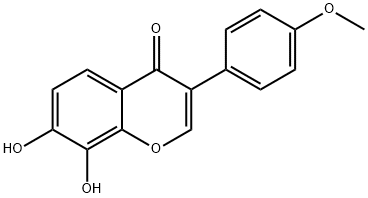 4'-メトキシ-7-ヒドロキシ-8-ヒドロキシイソフラボン 化学構造式