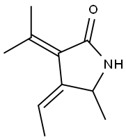 2-Pyrrolidinone,4-ethylidene-5-methyl-3-(1-methylethylidene)-,(Z)-(9CI),37817-28-0,结构式