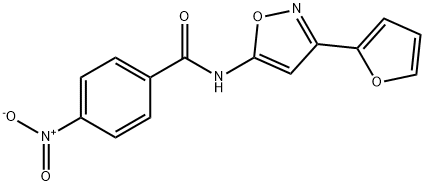 N-[3-(2-furyl)oxazol-5-yl]-4-nitro-benzamide 化学構造式