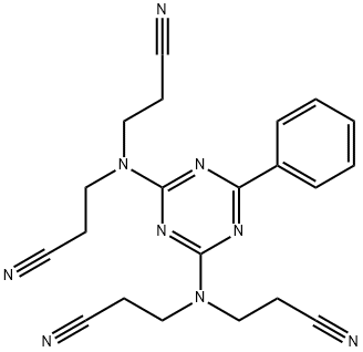 3,3',3'',3'''-(6-Phenyl-1,3,5-triazine-2,4-diyldinitrilo)tetrakis(propanenitrile),3786-23-0,结构式