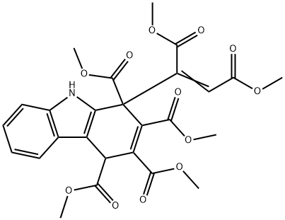 4,9-Dihydro-1-[3-methoxy-1-(methoxycarbonyl)-3-oxo-1-propenyl]-1H-carbazole-1,2,3,4-tetracarboxylic acid tetramethyl ester Structure
