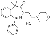 4H-2,3-Benzodiazepin-4-one, 3,5-dihydro-5,5-dimethyl-3-(2-(4-morpholin yl)ethyl)-1-phenyl-, hydrochloride Structure