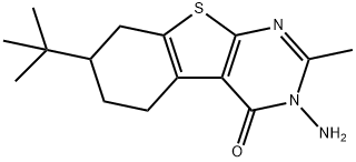 3-氨基-7-叔丁基-2-甲基-5,6,7,8-四氢[1]苯并噻吩[2,3-D]嘧啶-4(3H)-酮, 379250-29-0, 结构式